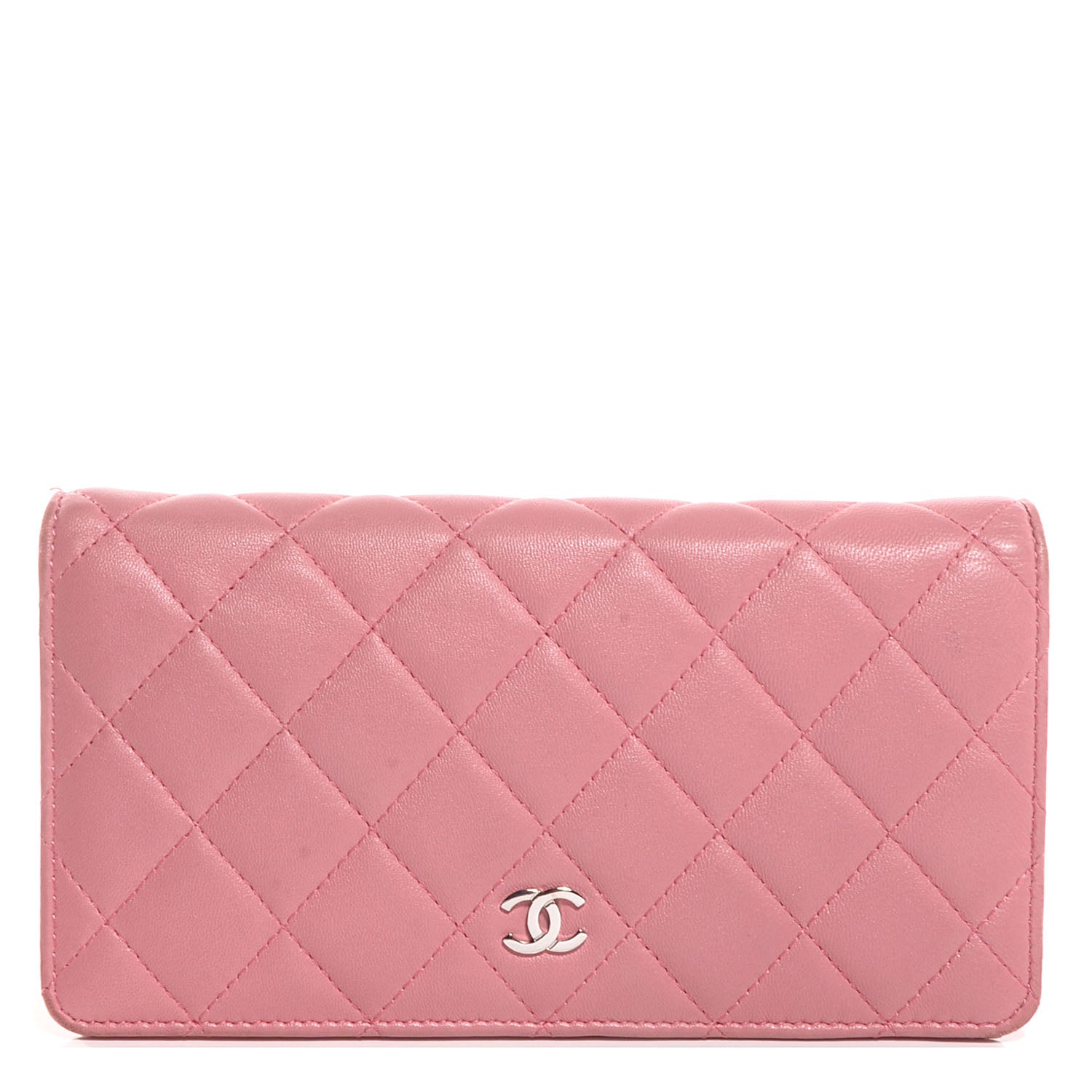 Chanel Lambskin Quilted Yen Wallet Pink 1 of 9