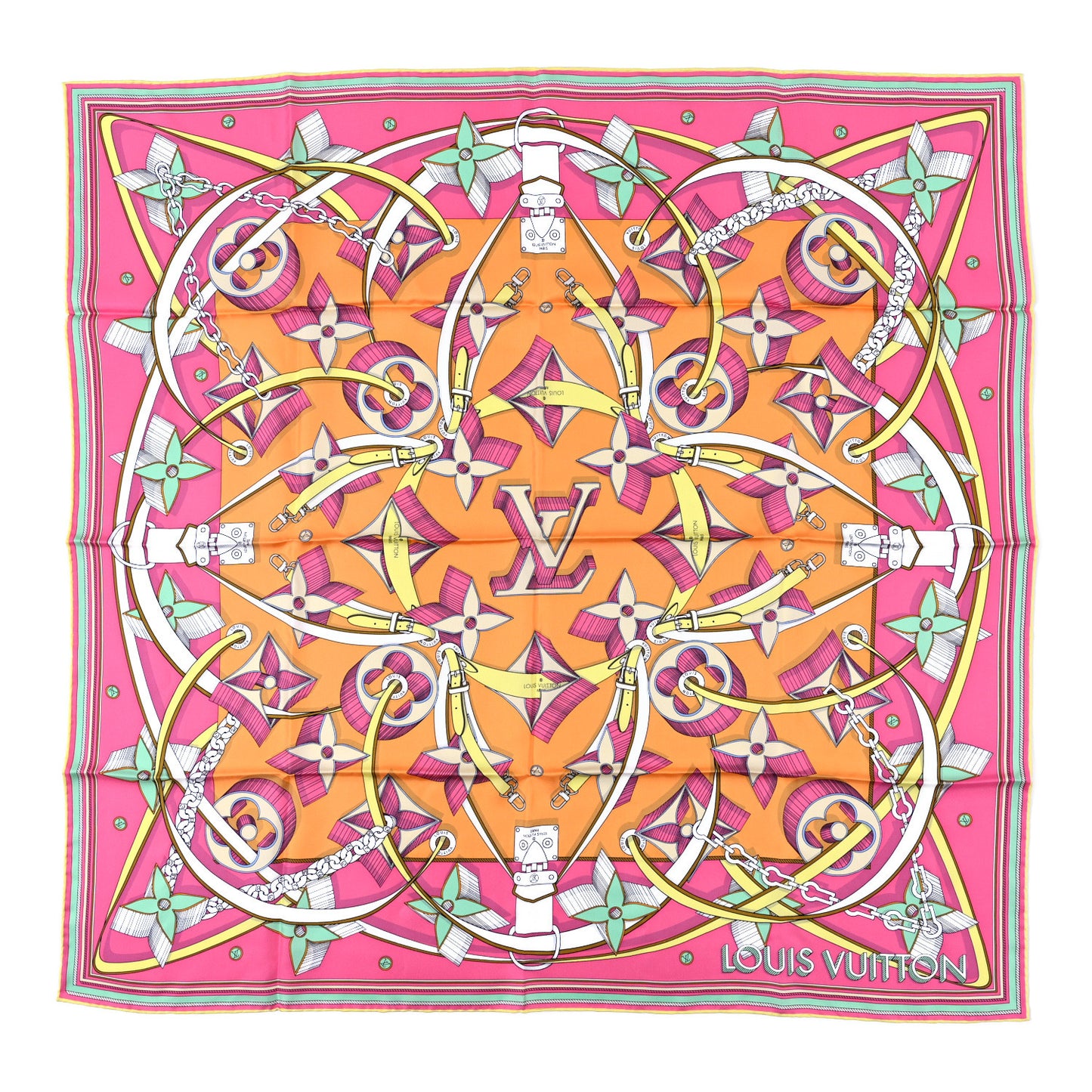 Silk Ultimate 3D Square 90 Scarf Pink