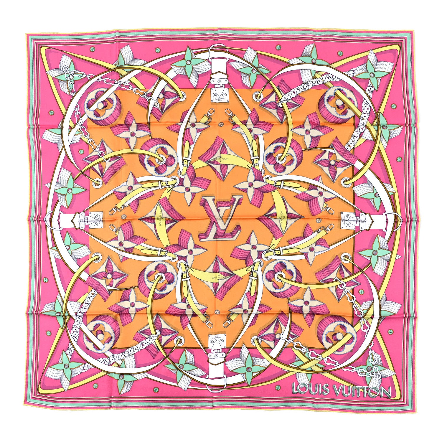 Louis Vuitton Silk Ultimate 3D Square 90 Scarf Pink 1 of 3