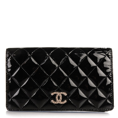 Chanel Patent Quilted Brilliant Yen Wallet Black 1 of 8