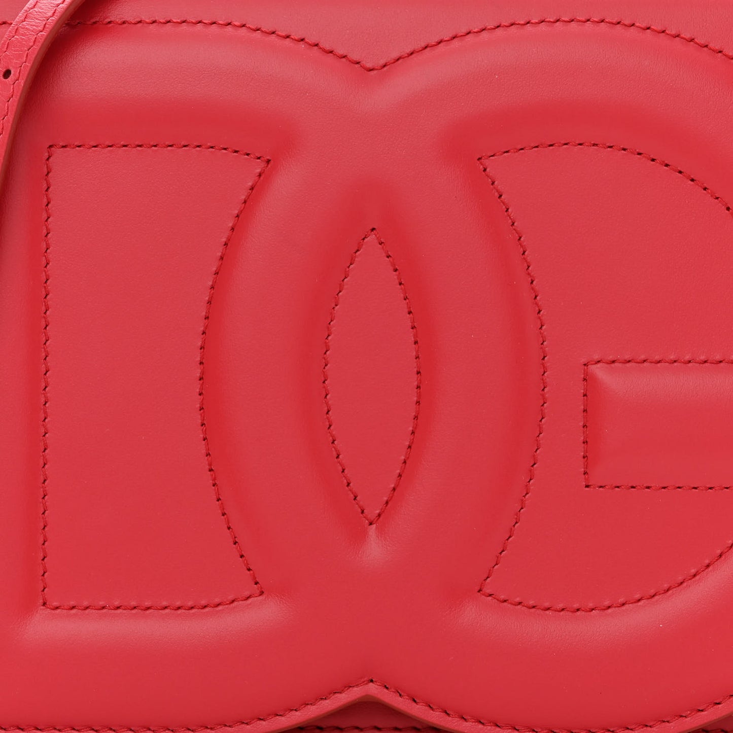 Calfskin DG Logo Flap Crossbody Bag Red