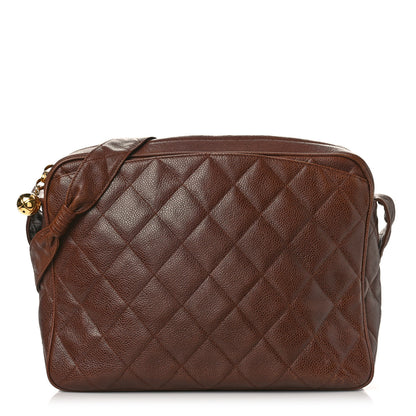 Chanel Caviar Quilted Camera Case Brown 1 of 12