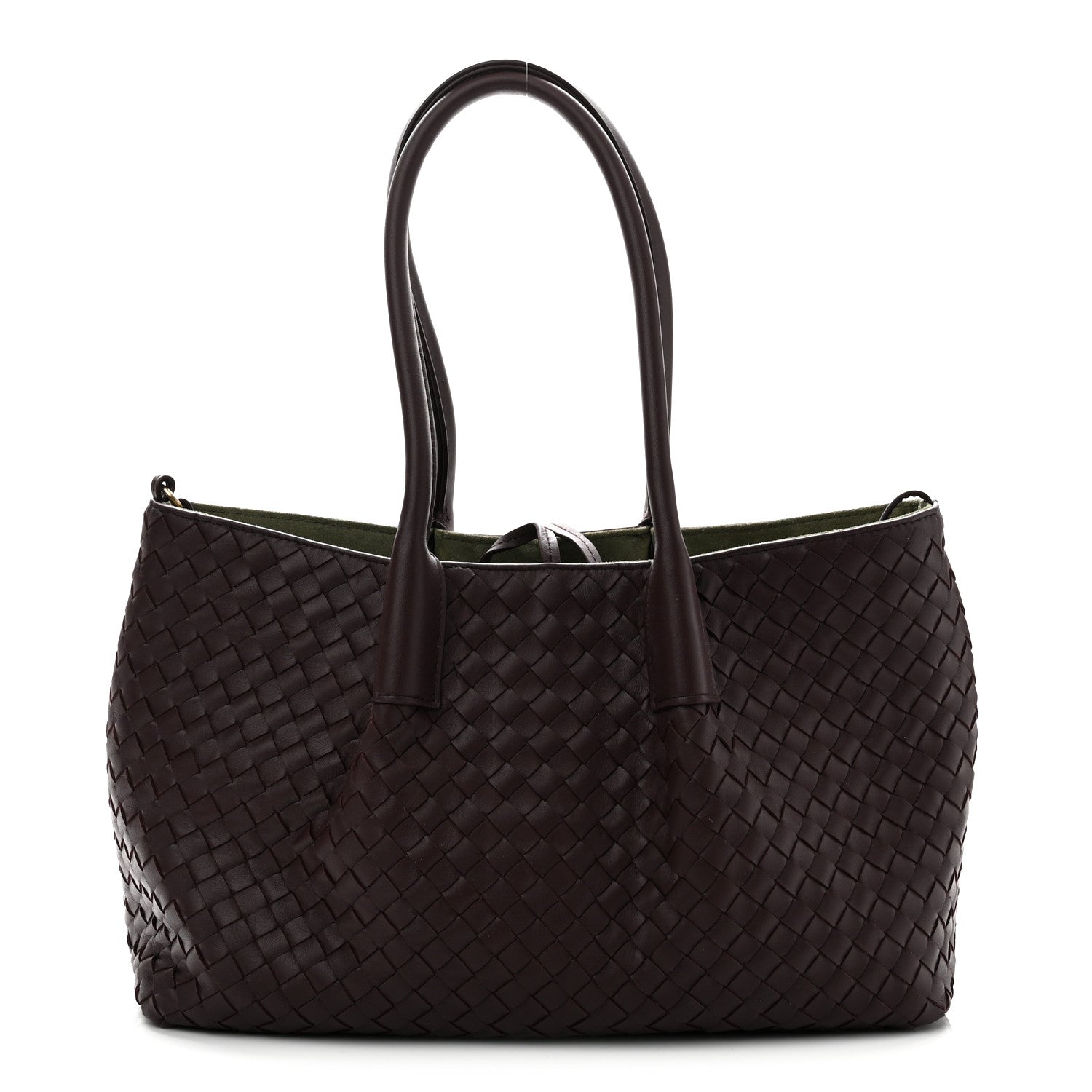 Bottega Veneta Calfskin Intrecciato Pinacoteca Reversible Tote Dark Barolo Pickle 1 of 10