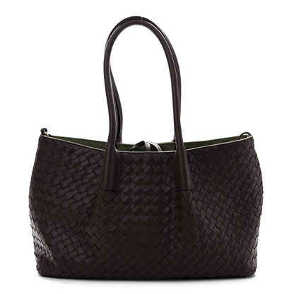 Bottega Veneta Calfskin Intrecciato Pinacoteca Reversible Tote Dark Barolo Pickle 1 of 10