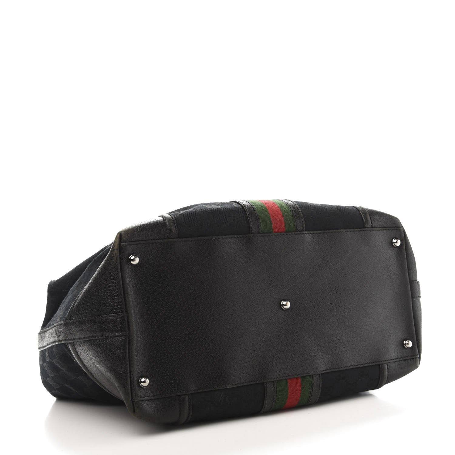 Gucci Monogram Web Large Treasure Boston Tote Black 3 of 25