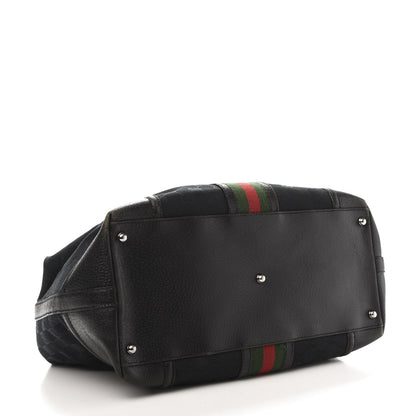 Gucci Monogram Web Large Treasure Boston Tote Black 3 of 25