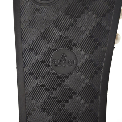 Gucci GG Supreme Monogram Slide Pearls Sandals 39 Beige 8 of 9