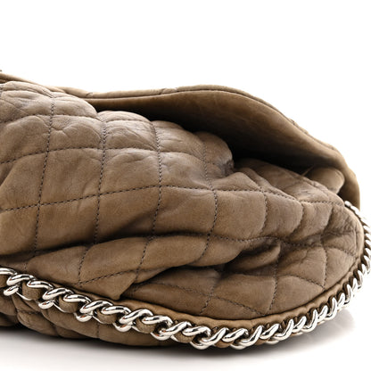 Chanel Washed Lambskin Quilted Large Chain Around Messenger Taupe 10 of 10