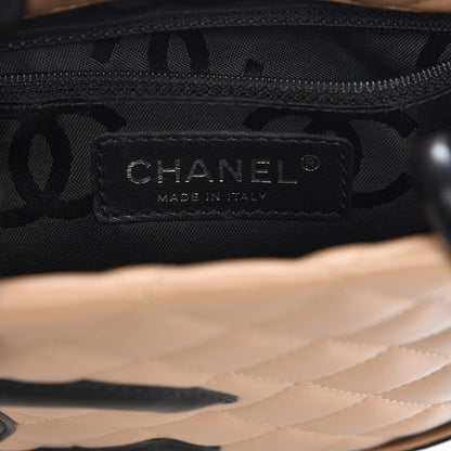 Chanel Calfskin Quilted Small Cambon Tote Beige Black 6 of 8