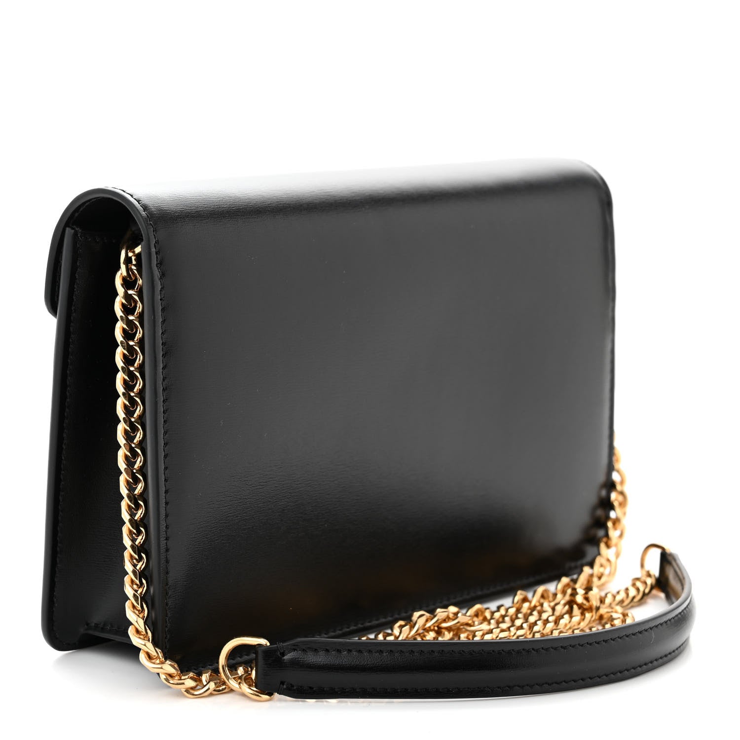 Celine Shiny Calfskin Triomphe Margo Wallet on Chain Black 3 of 11