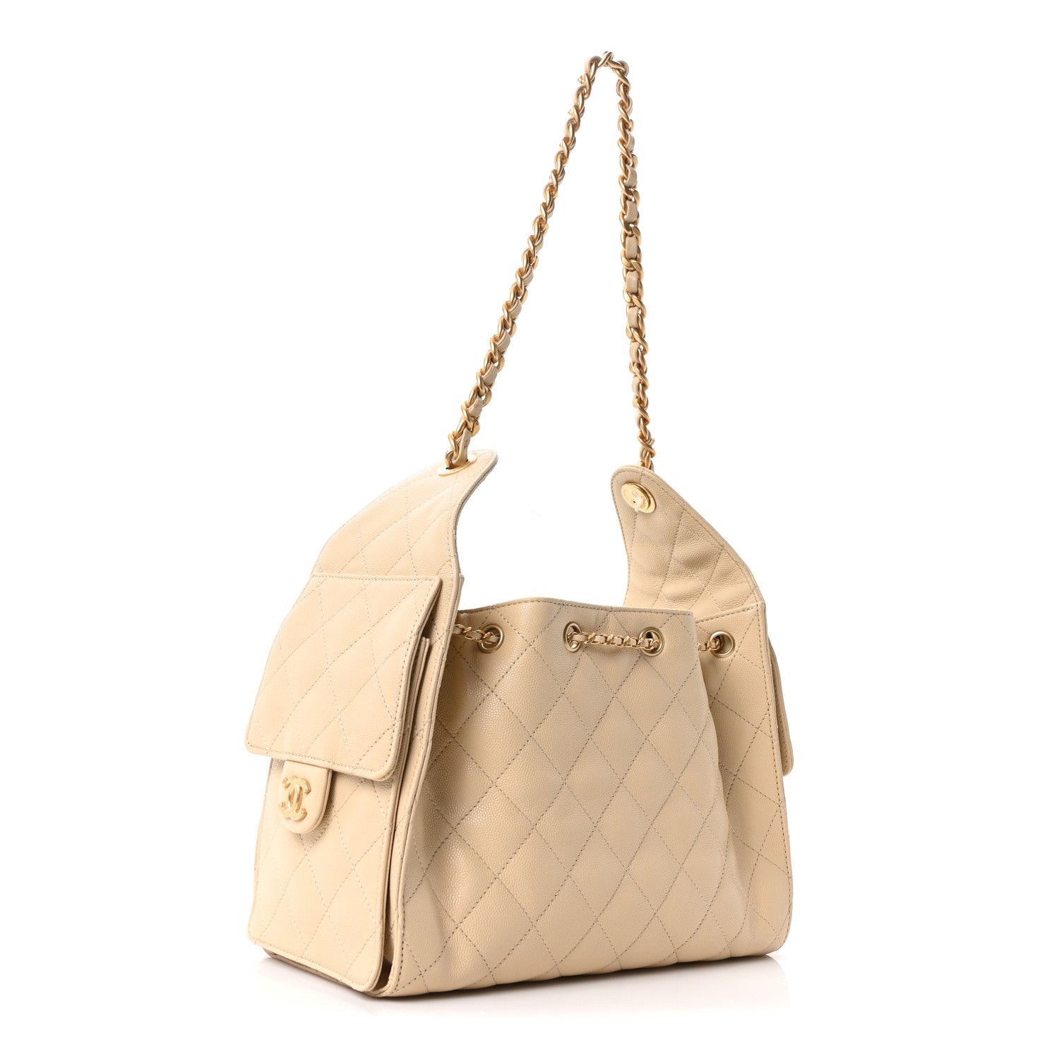 Chanel Caviar Quilted Small Chanel 25 Handbag Beige 3 of 10