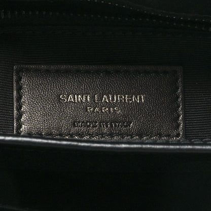 Saint Laurent Calfskin Y Quilted Monogram Monochrome Toy Loulou Crossbody Bag Black 7 of 11
