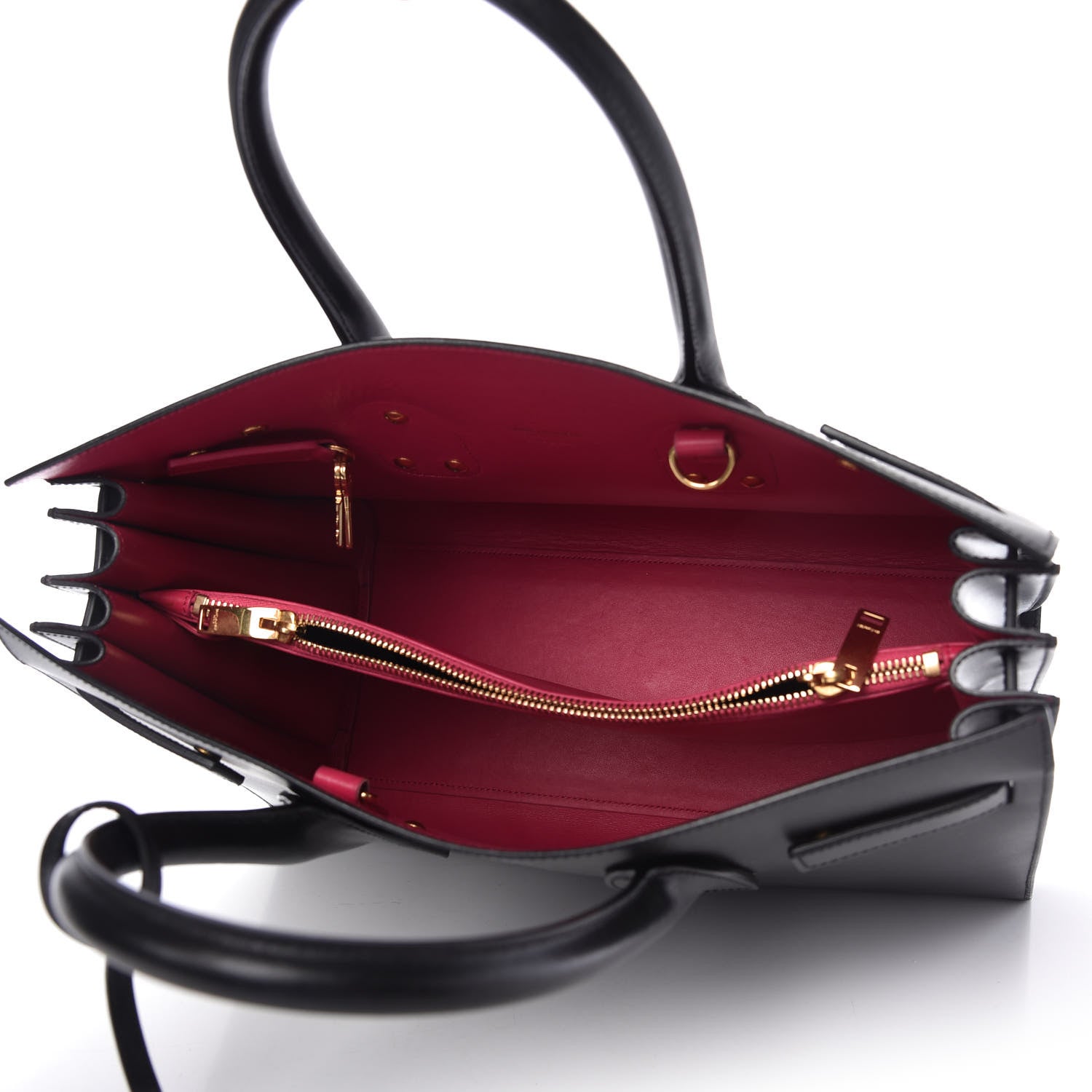 Saint Laurent Calfskin Small Sac De Jour Black Fuchsia 5 of 9
