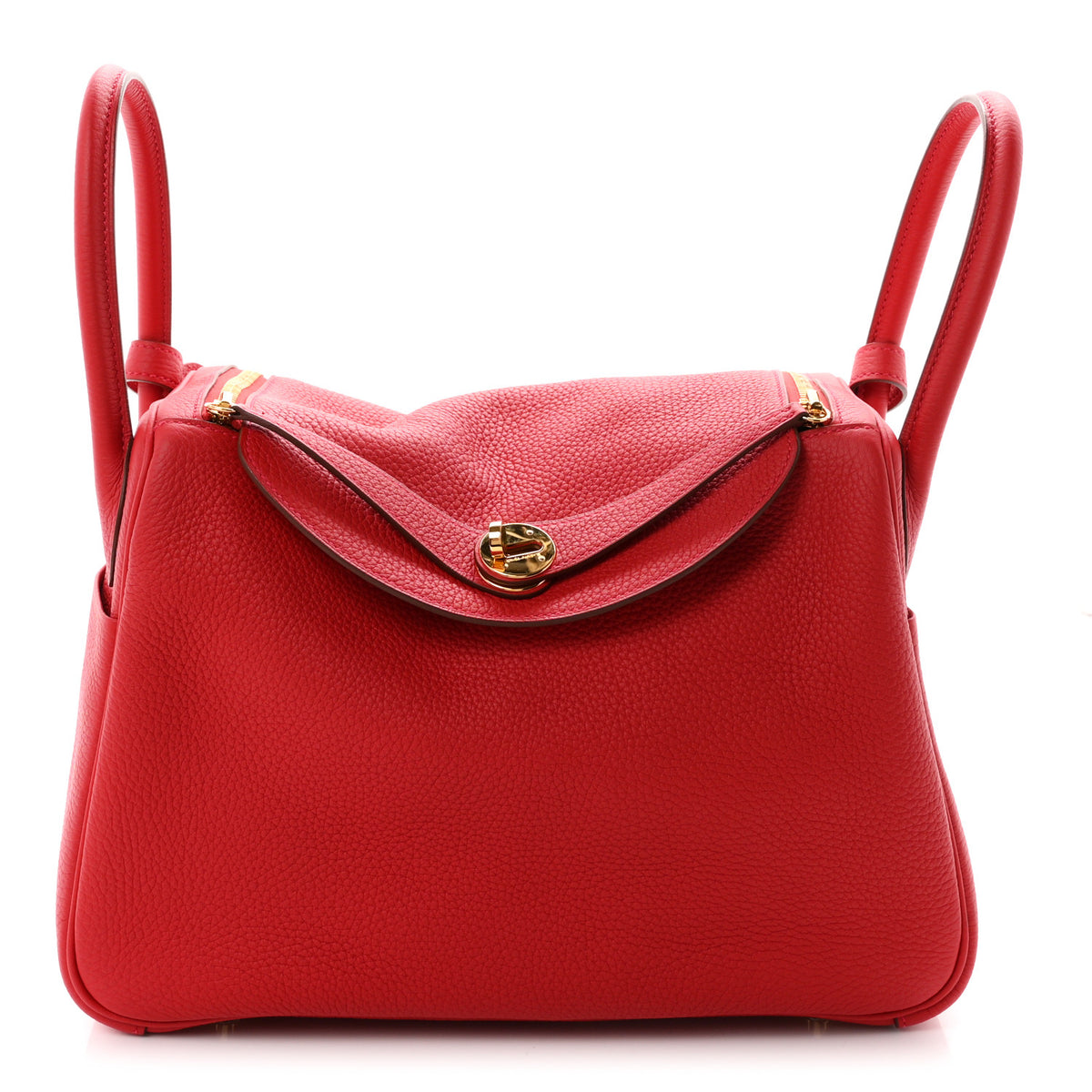 Hermes Taurillon Clemence Lindy 30 Rouge Casaque 1 of 10