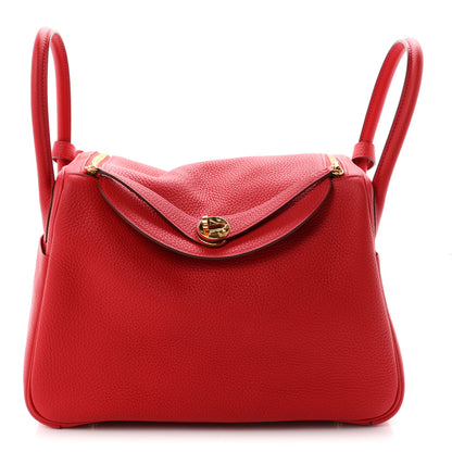 Hermes Taurillon Clemence Lindy 30 Rouge Casaque 1 of 10
