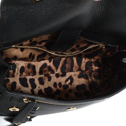 Dolce & Gabbana Grained Deerskin Medium Miss Sicily Satchel Black 6 of 10