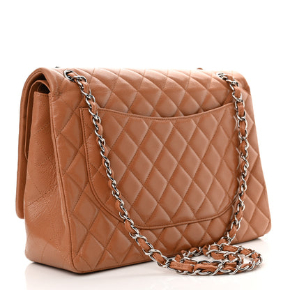 Chanel Caviar Quilted Maxi Double Flap Light Brown 3 of 11