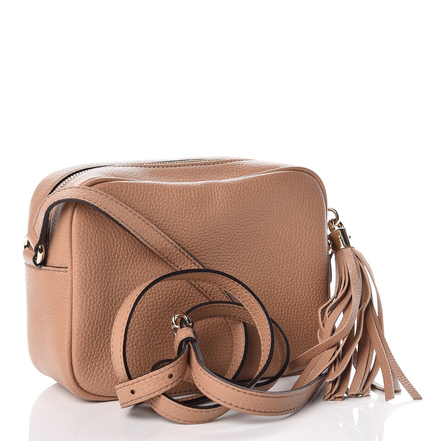 Pebbled Calfskin Small Soho Disco Bag Camelia