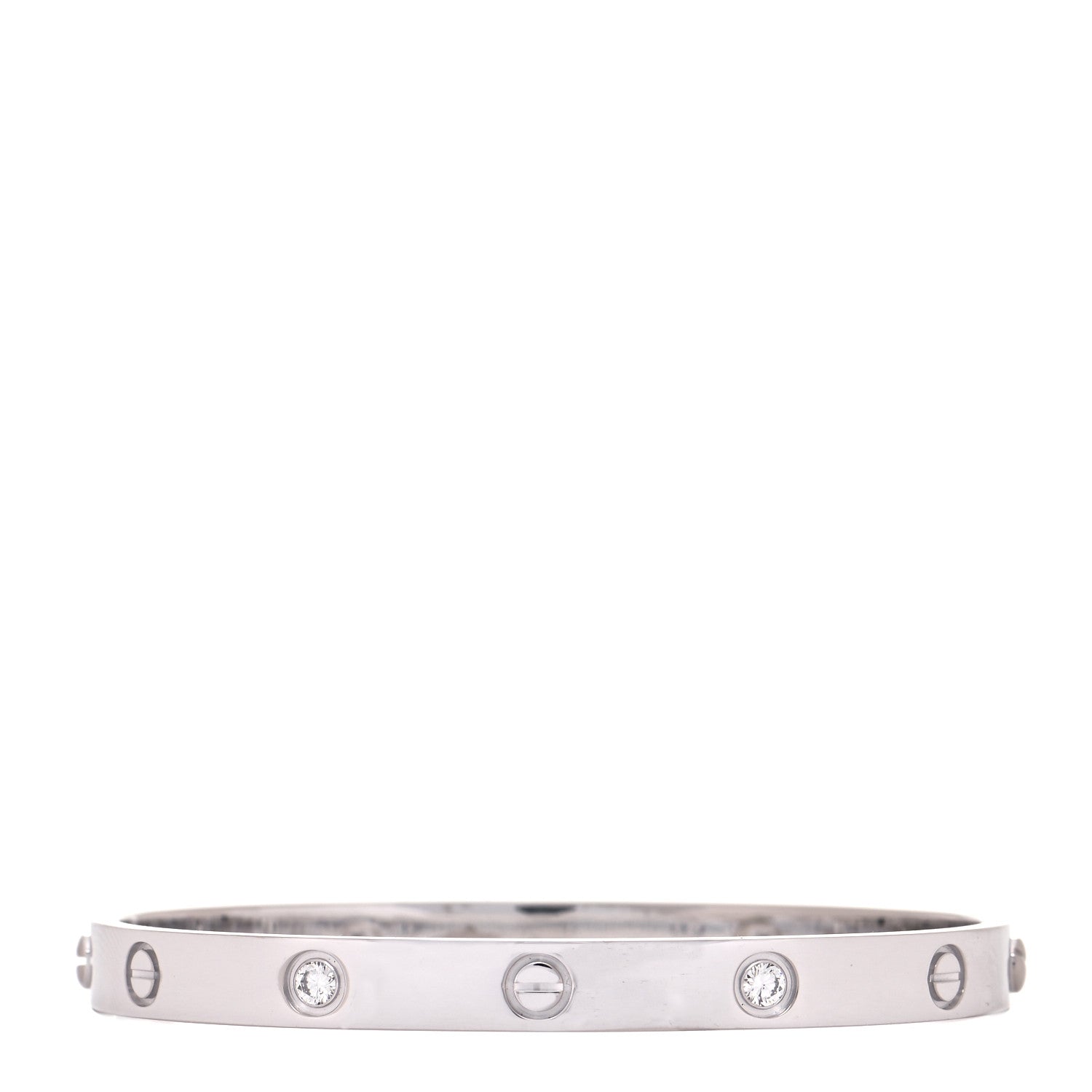 Cartier 18K White Gold 4 Diamond LOVE Bracelet 18 1 of 4