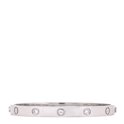 Cartier 18K White Gold 4 Diamond LOVE Bracelet 18 1 of 4