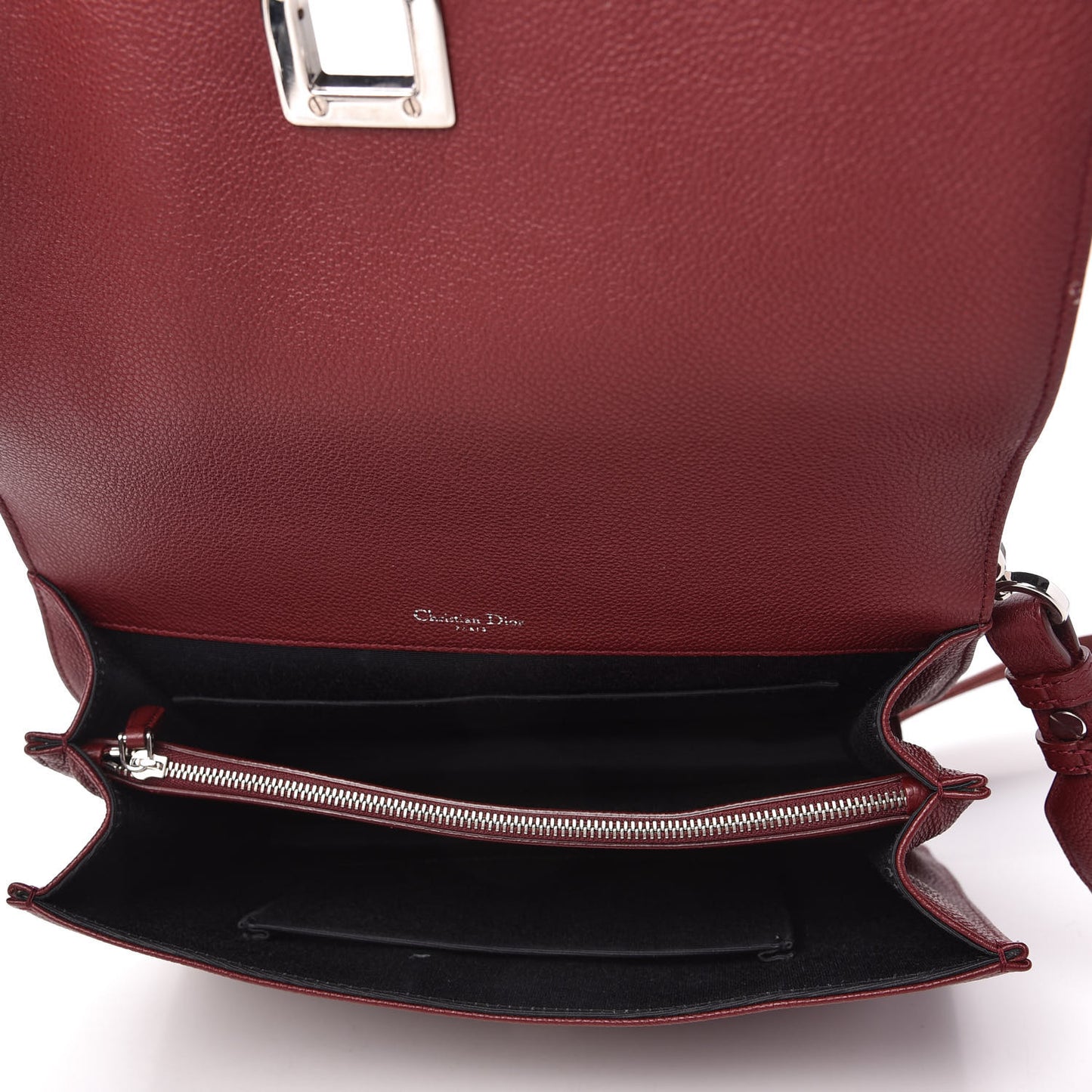 Grained Calfskin Diorama Satchel Burgundy
