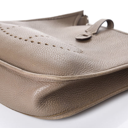 Hermes Taurillon Clemence Evelyne PM Etoupe 12 of 12