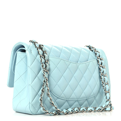 Chanel Lambskin Quilted Medium Double Flap Light Blue 3 of 11