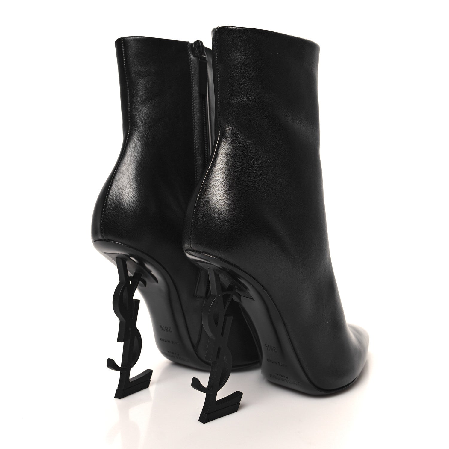 Saint Laurent Calfskin Opyum Ankle Boots 38.5 Black 4 of 8