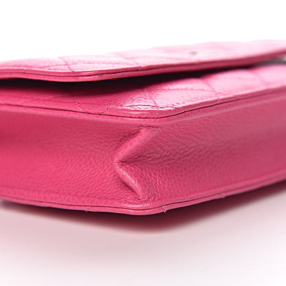 Chanel Caviar Quilted Wallet on Chain WOC Pink 11 of 13