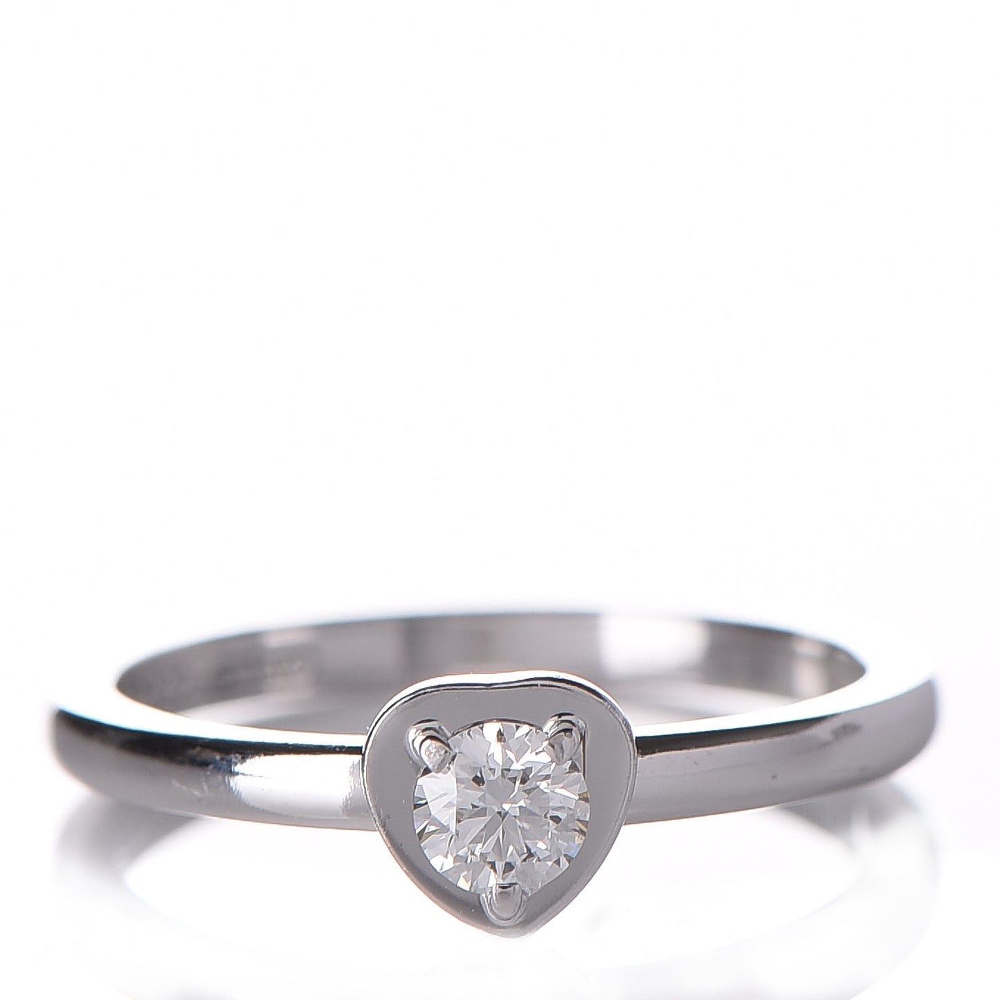 18K White Gold Diamond D'Amour Heart Ring 48 4.5