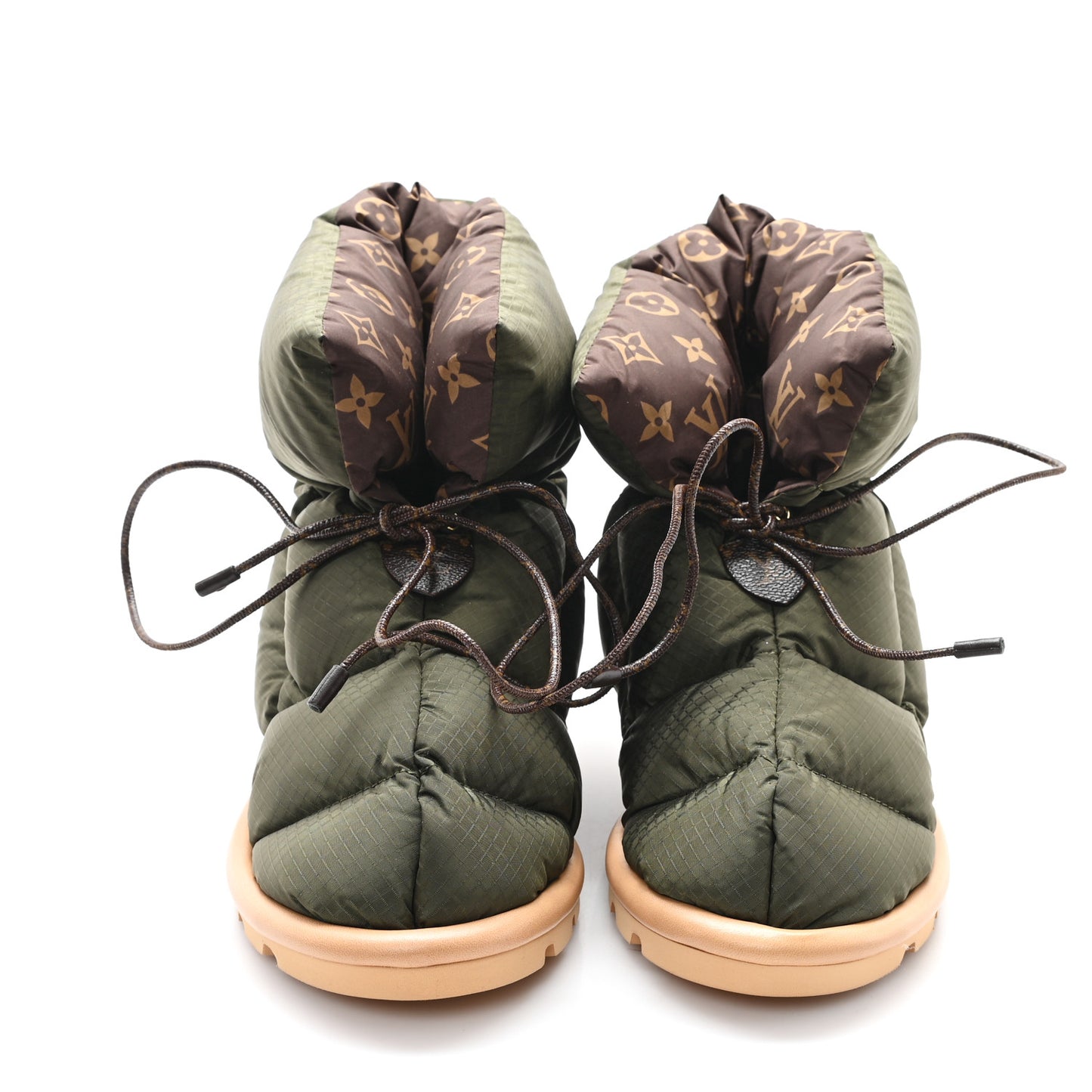 Nylon Monogram Pillow Comfort Ankle Boot 37 Khaki