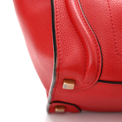 Celine Drummed Calfskin Micro Luggage Coquelicot 12 of 17