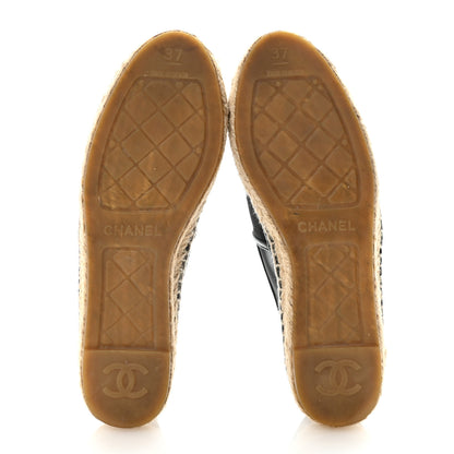 Chanel Mesh Grosgrain CC Espadrilles 37 Black 6 of 8