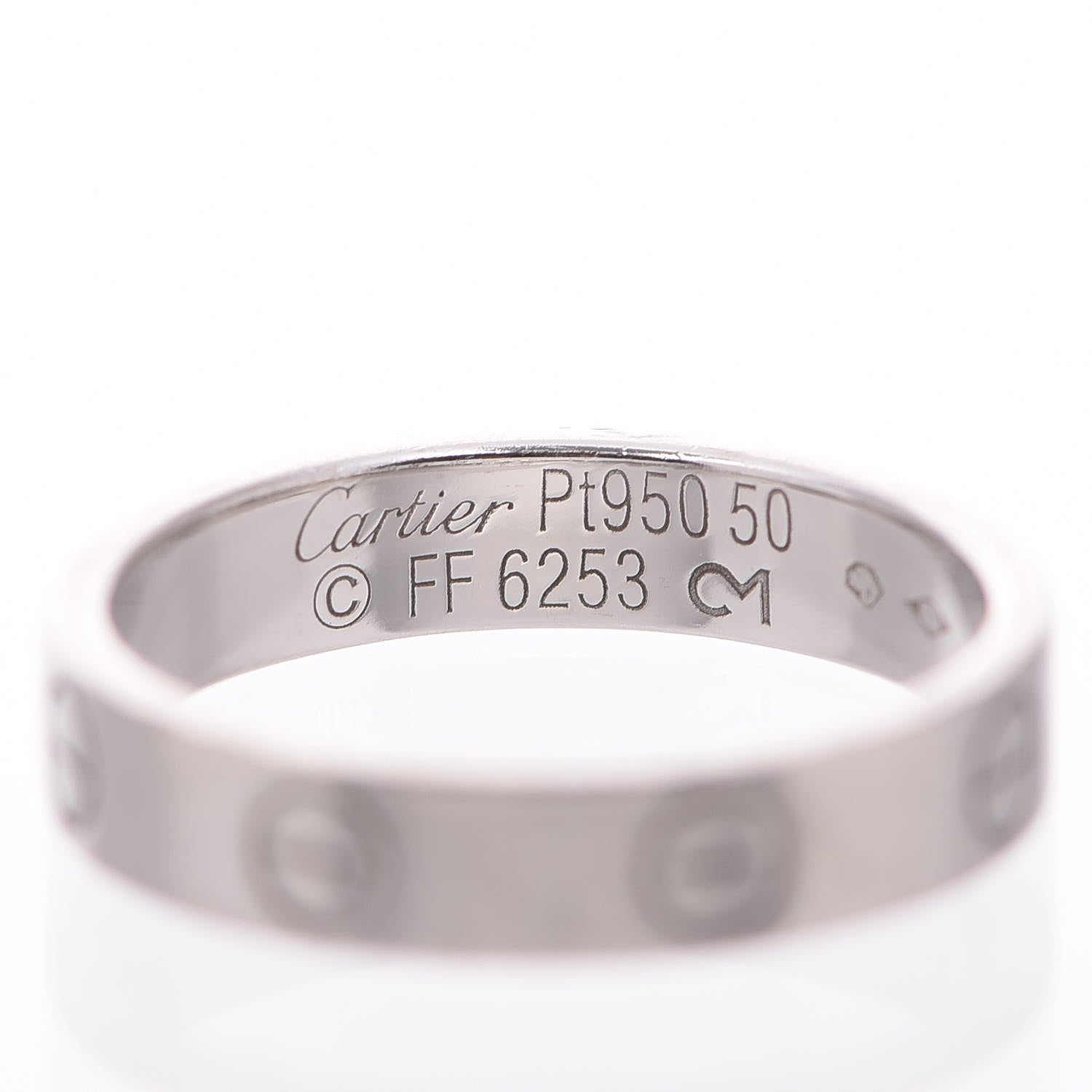 Cartier Platinum 4mm LOVE Ring 50 5.25 3 of 4