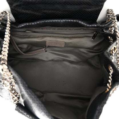 Chanel Calfskin Perforated Large Drill Accordion Flap Black 5 of 9