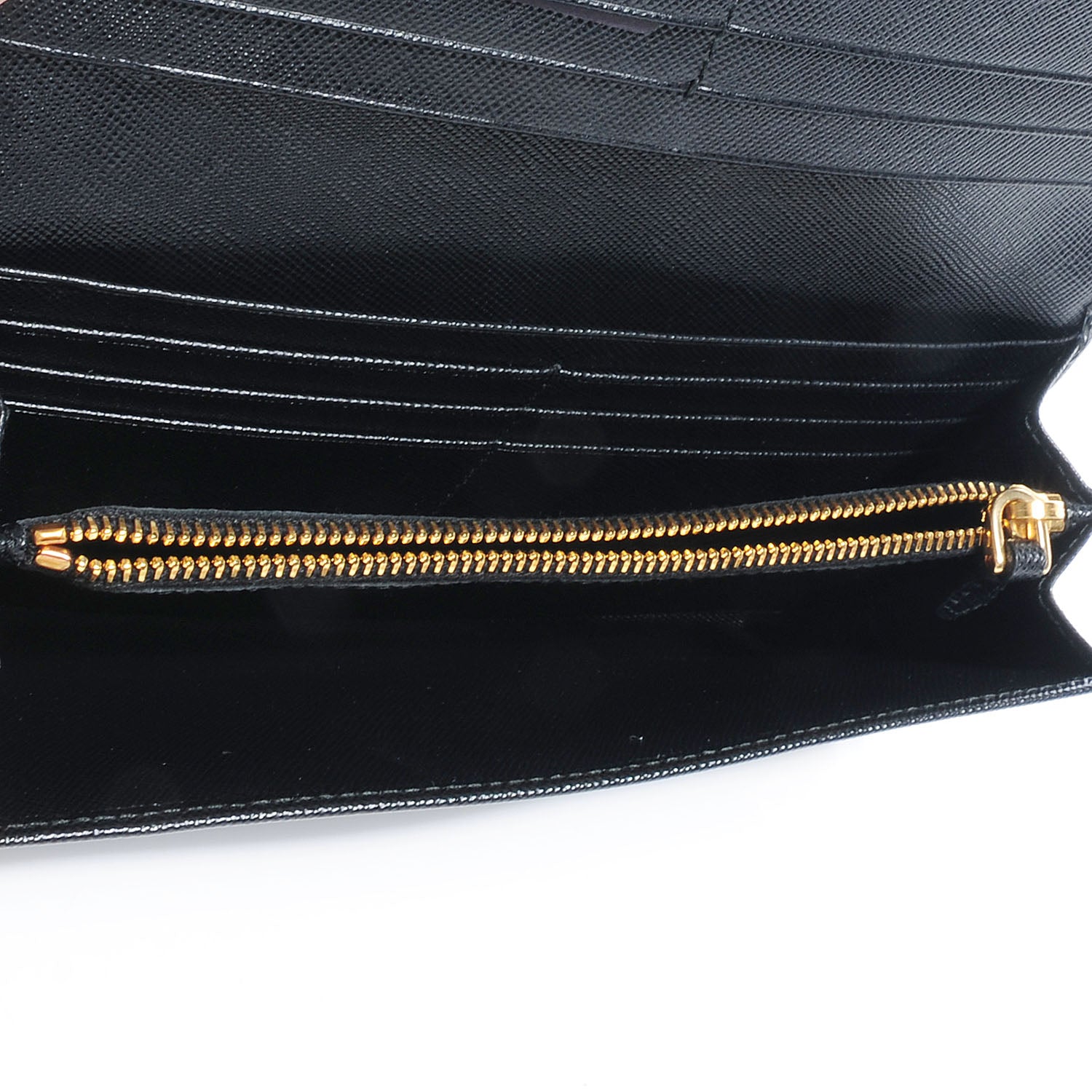 Prada Saffiano Metal Continental Wallet Nero Black 8 of 9
