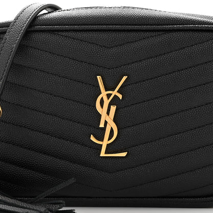 Saint Laurent Grain De Poudre Matelasse Monogram Mini Lou Camera Bag Black 8 of 11