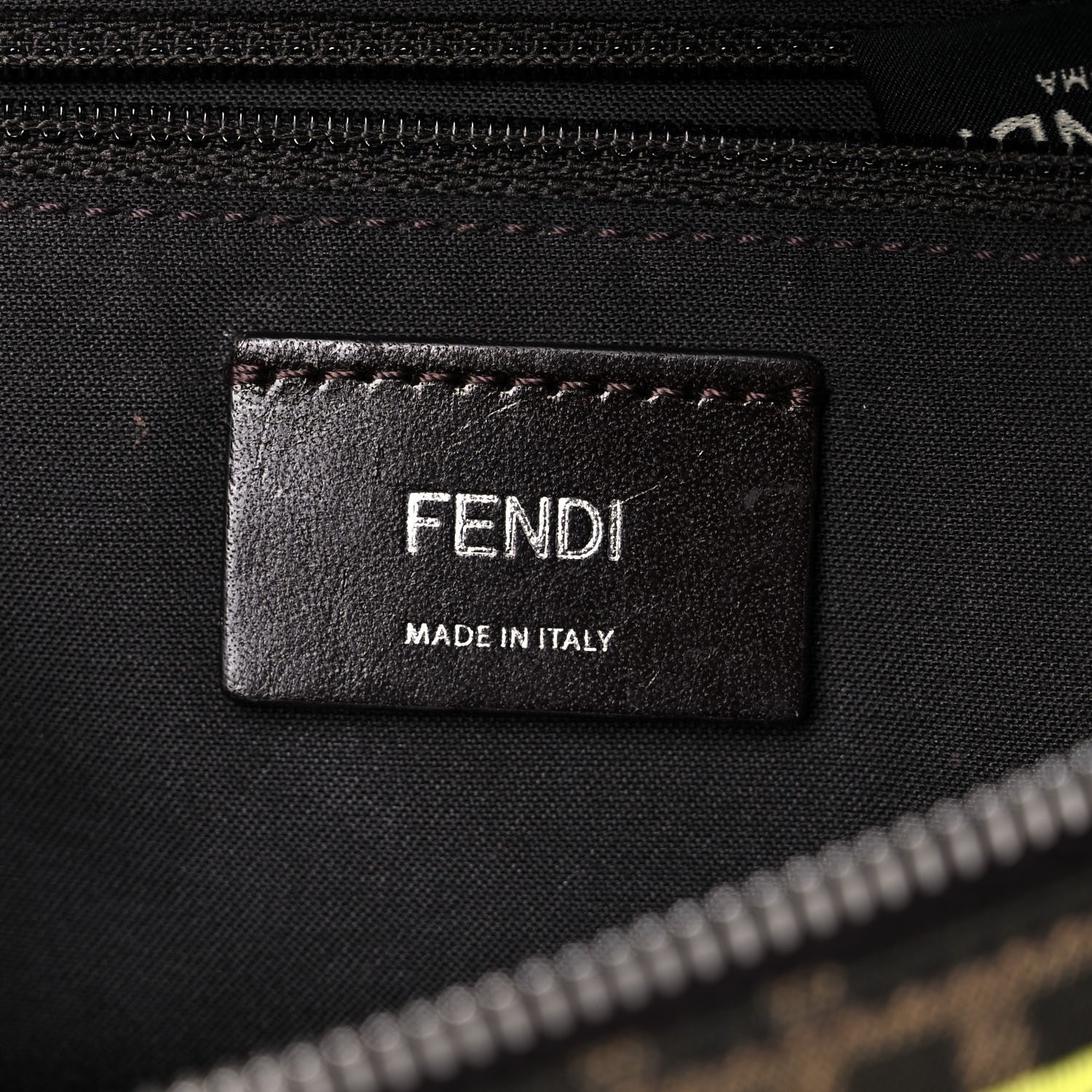 Fendi Fabric Jacquard FF 1974 Logo Threaded Edge Kids Belt Bag Tobacco Giallo Fluo 8 of 14