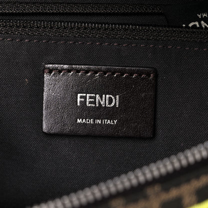 Fendi Fabric Jacquard FF 1974 Logo Threaded Edge Kids Belt Bag Tobacco Giallo Fluo 8 of 14