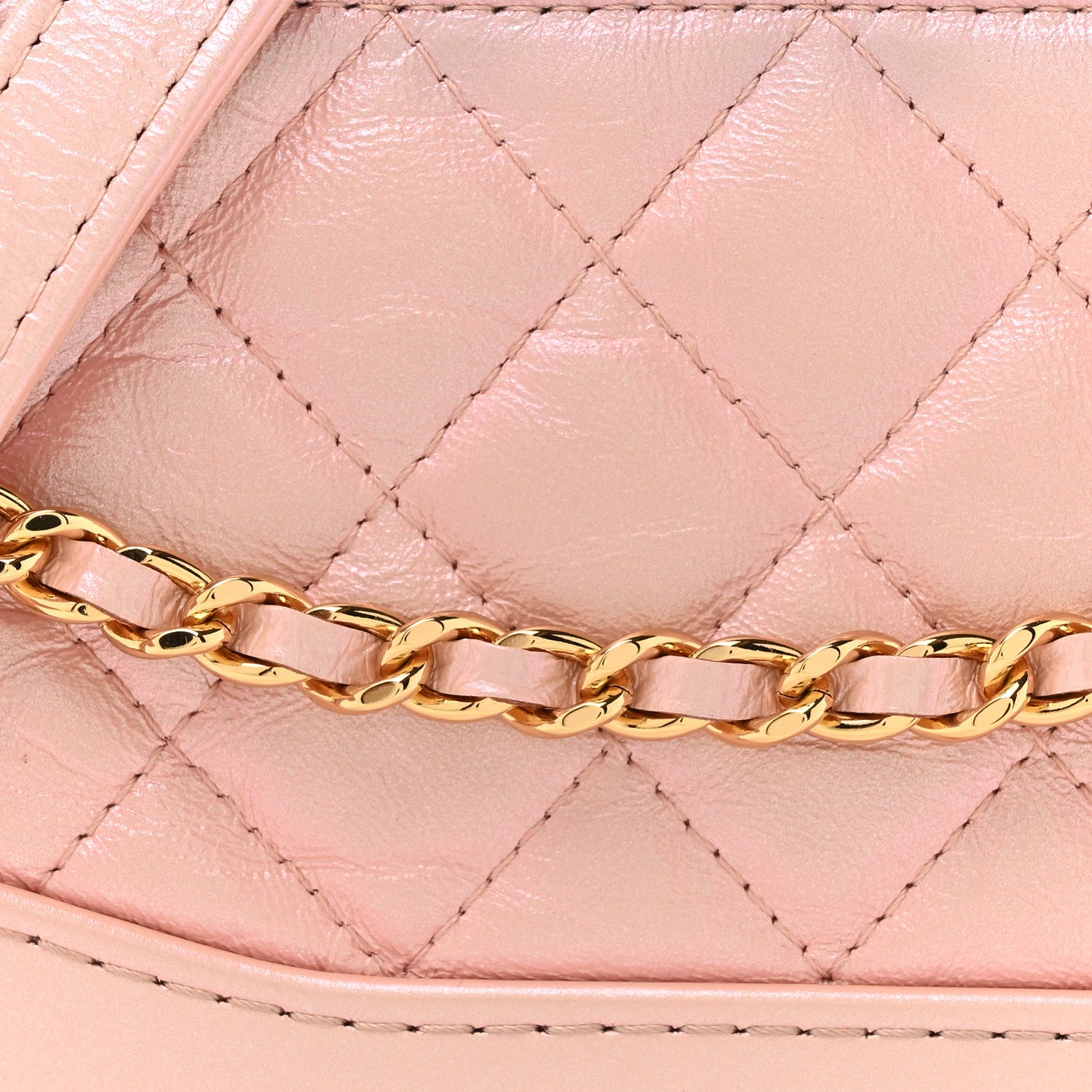 Chanel Iridescent Lambskin Calfskin Quilted Small Gabrielle Clutch With Chain Light Pink 9 of 13