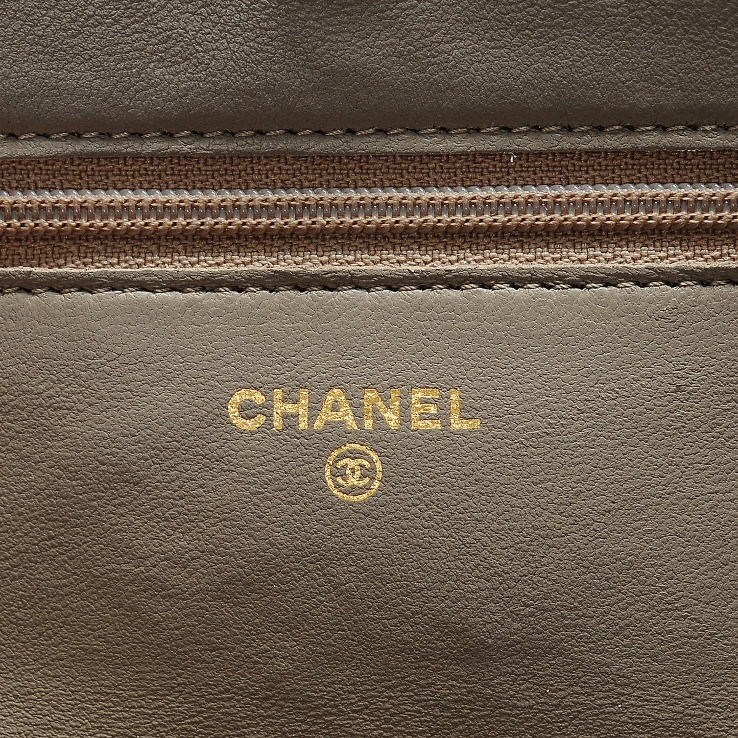 Lambskin Camellia Embossed Wallet on Chain WOC Beige