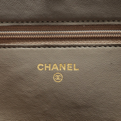 Chanel Lambskin Camellia Embossed Wallet on Chain WOC Beige 6 of 8