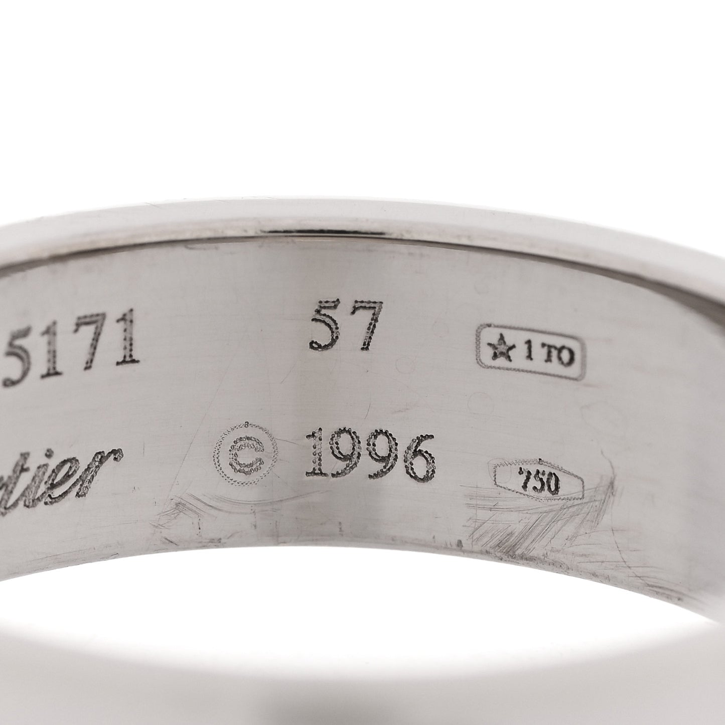 18K White Gold 5.5mm LOVE Ring 57 8