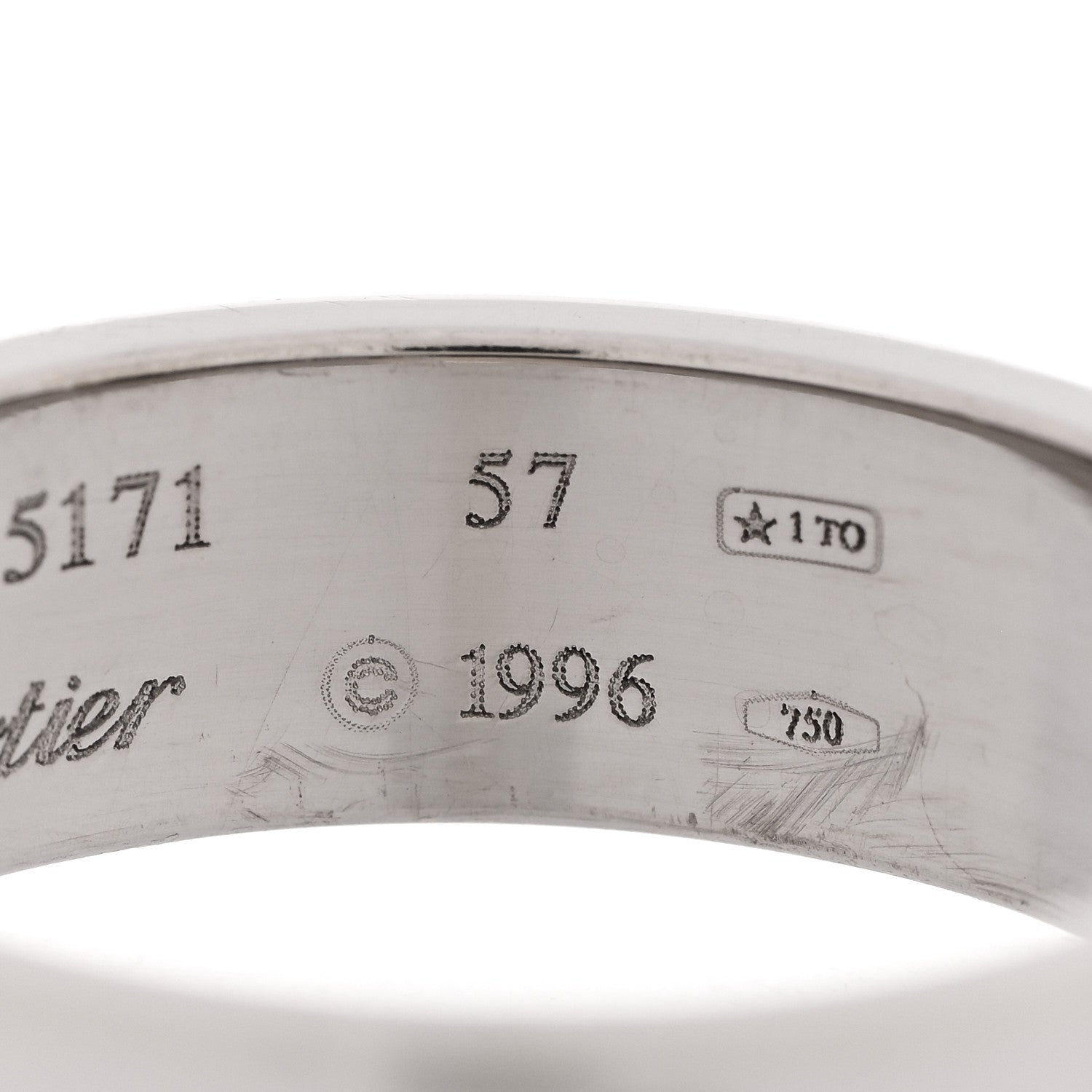 Cartier 18K White Gold 5.5mm LOVE Ring 57 8 5 of 5