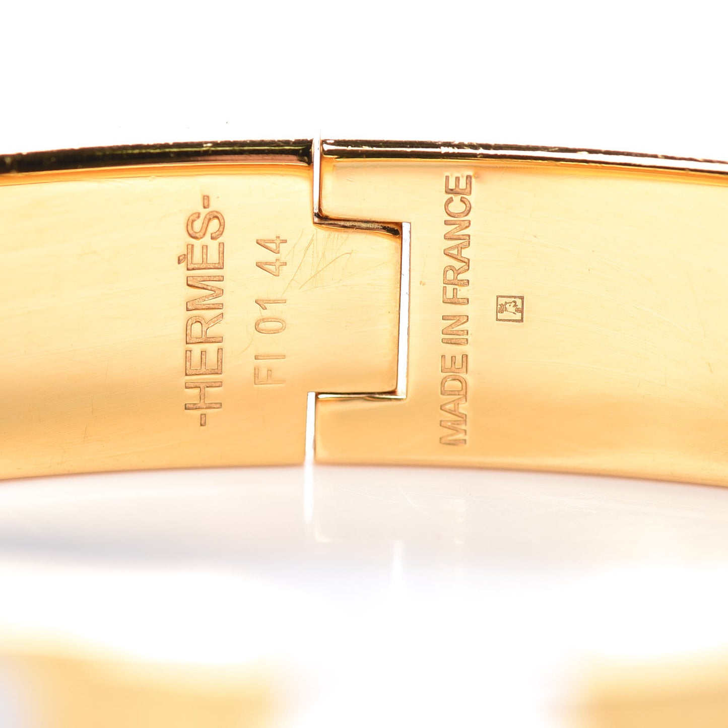 Enamel Narrow Clic Clac H Bracelet PM White