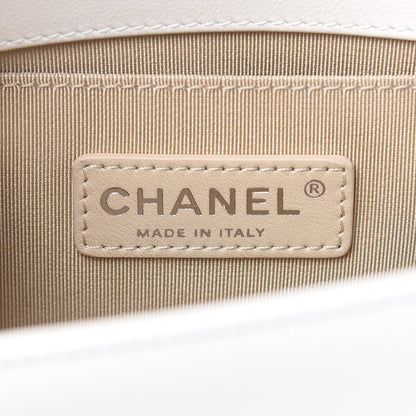Chanel Lambskin Quilted Chevron Small Boy Flap White 6 of 9