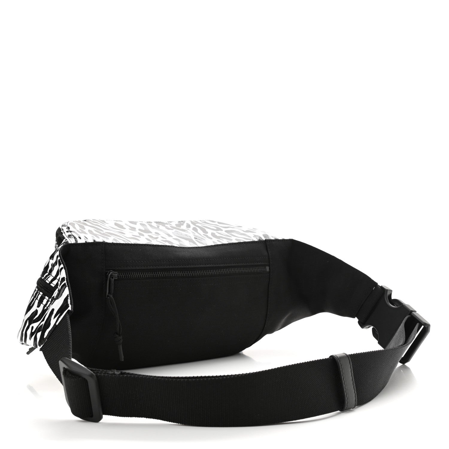 Saint Laurent Nylon Leopard Print Belt Bag Black White 3 of 9