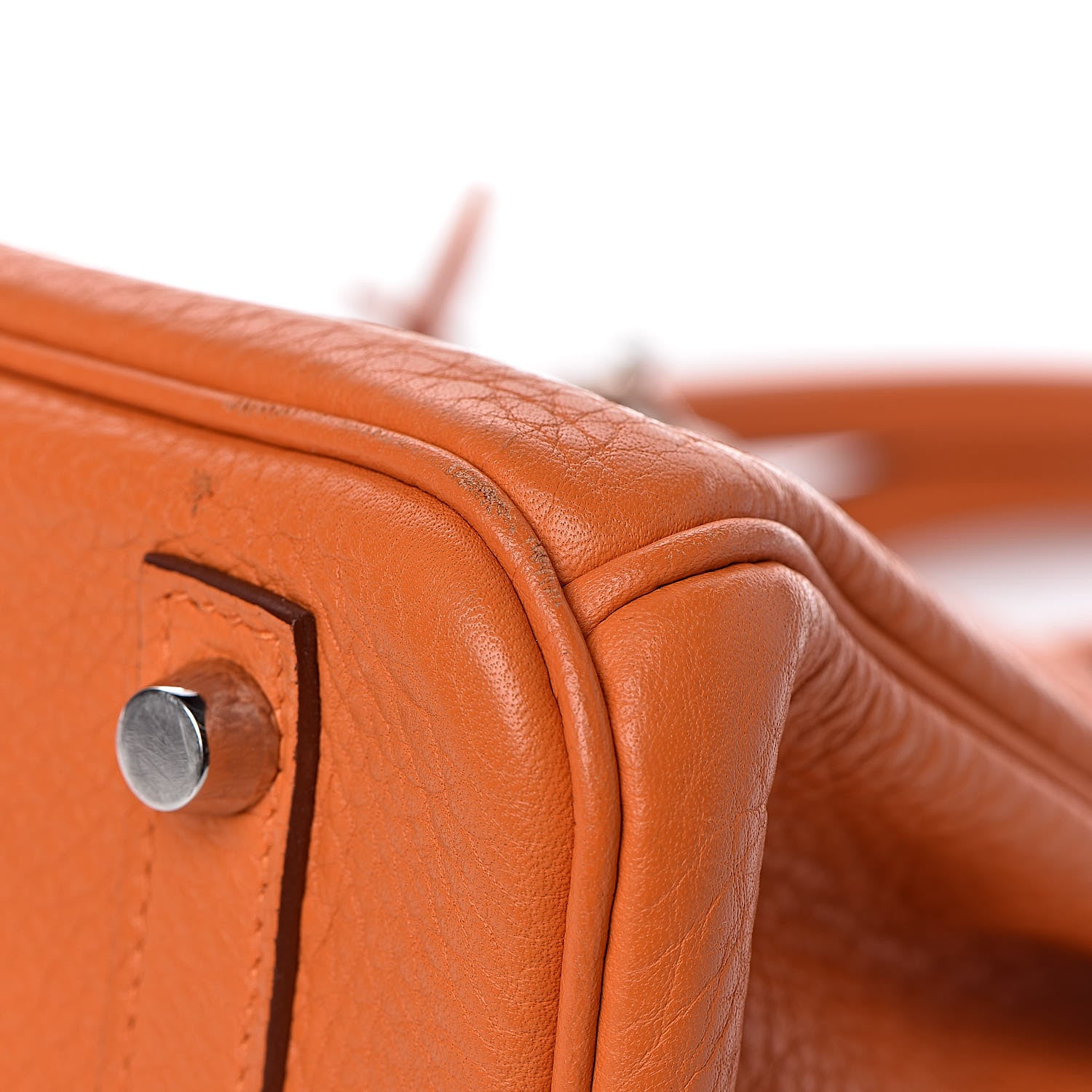 Hermes Taurillon Clemence Birkin 30 Orange 32 of 36