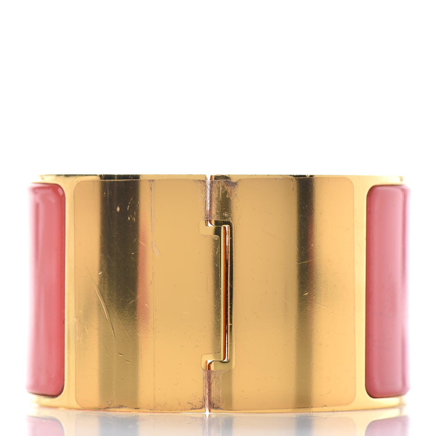 Hermes Enamel Extra Wide Clic Clac H Bracelet PM Rouge Corail 3 of 4