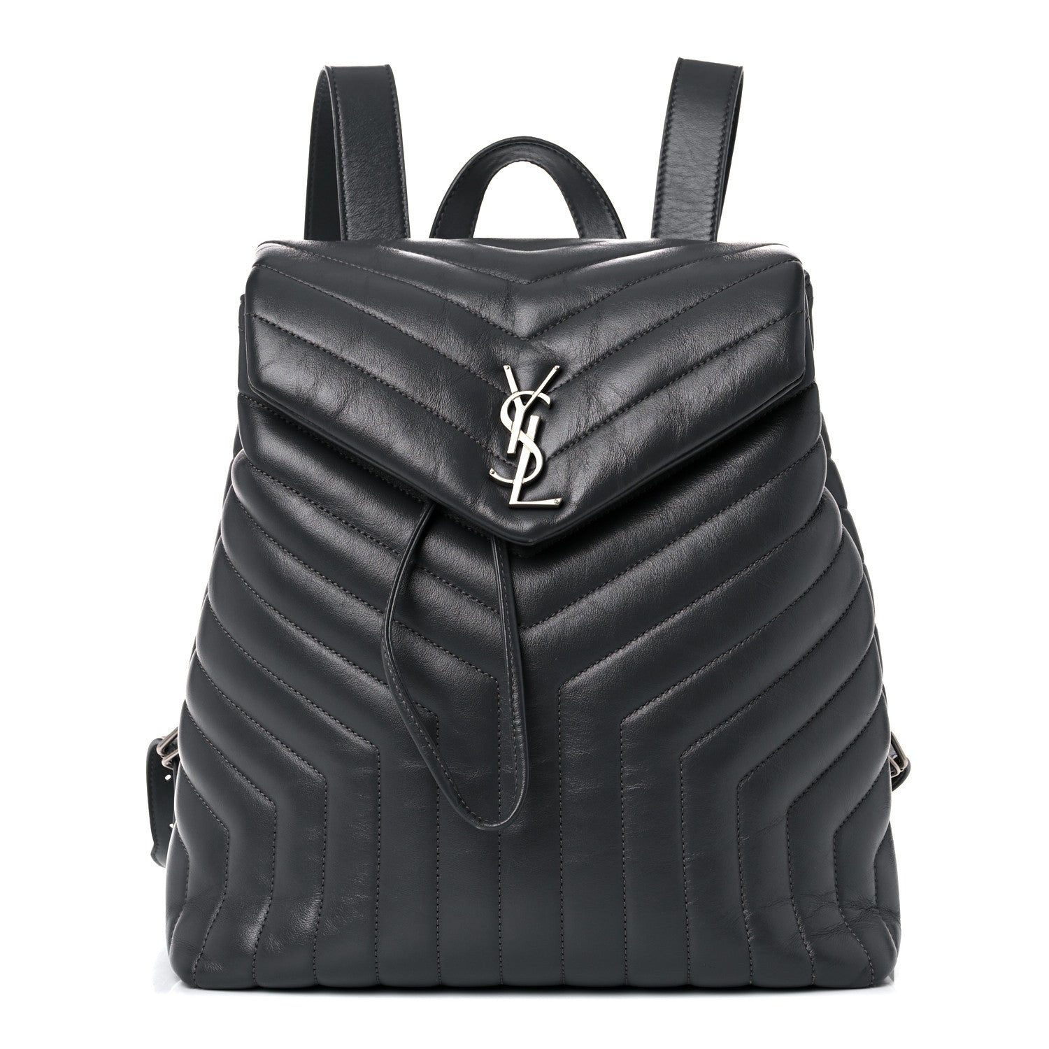 Saint Laurent Calfskin Y Quilted Monogram Medium Loulou Backpack Storm 1 of 16